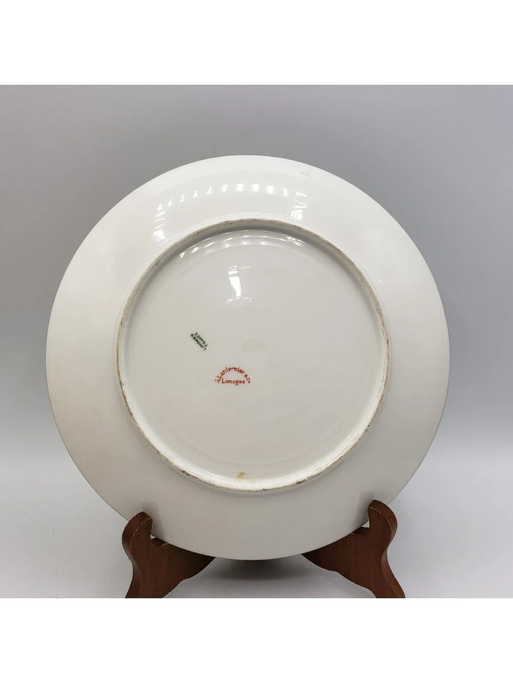 Vintage Hand Painted Plate Peaches Signed A. Lanternier Limoges France Porcelain